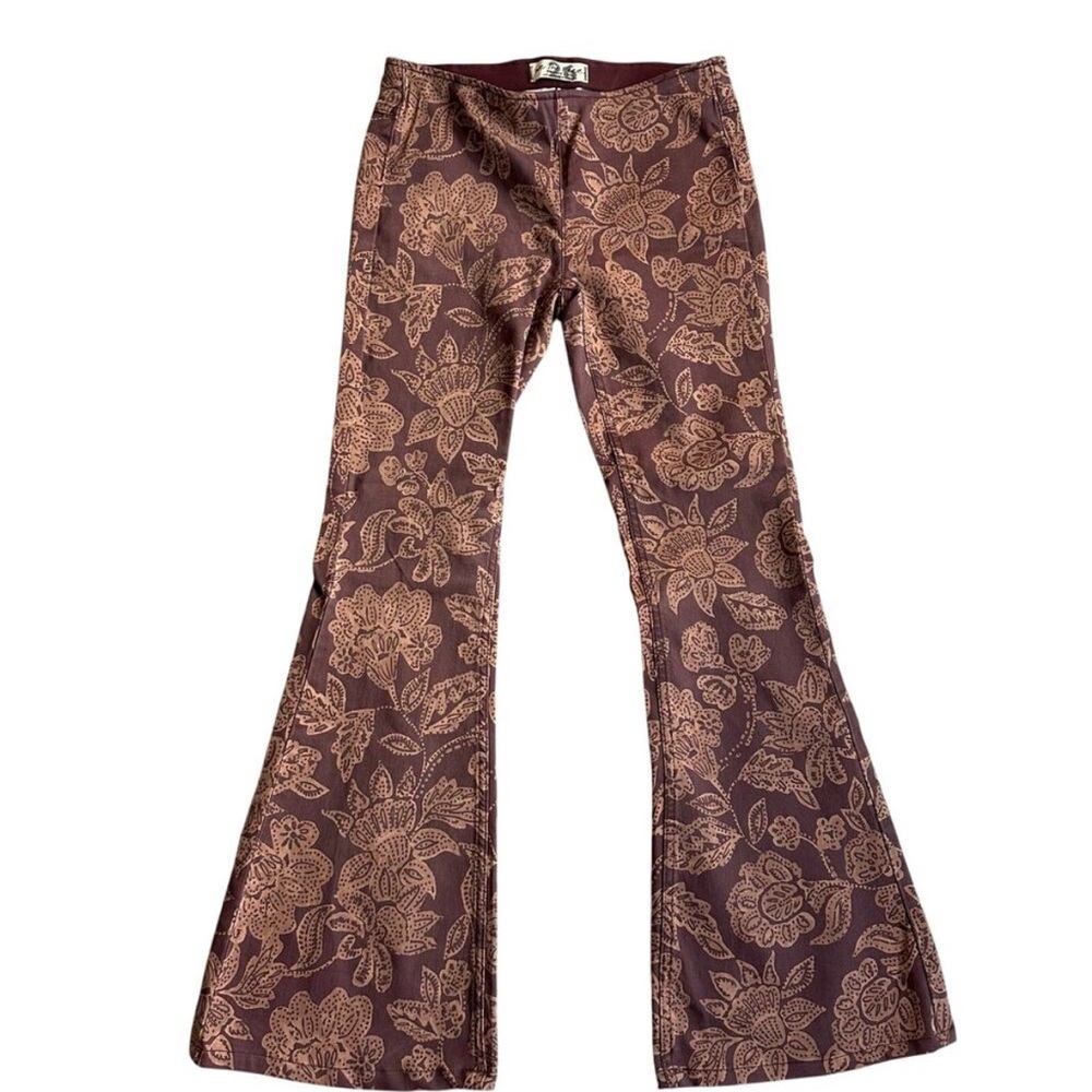 FP Movement by Free People Floral Wide Leg Pants - Brown and Tan